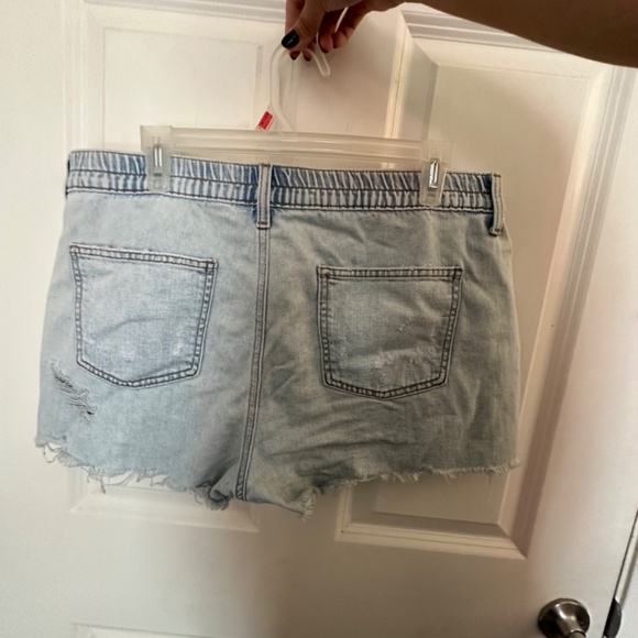 Aerie Light Blue Jean Shorts with Palm Tree Embroidery - Picture 2 of 3